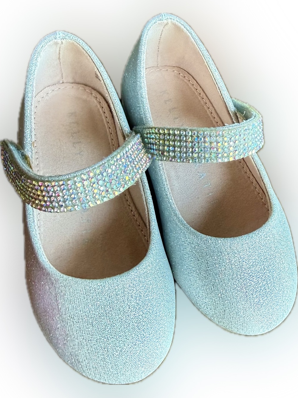 Kelly & Katie Glitter Mary Jane Shoes with Rhinestone Strap